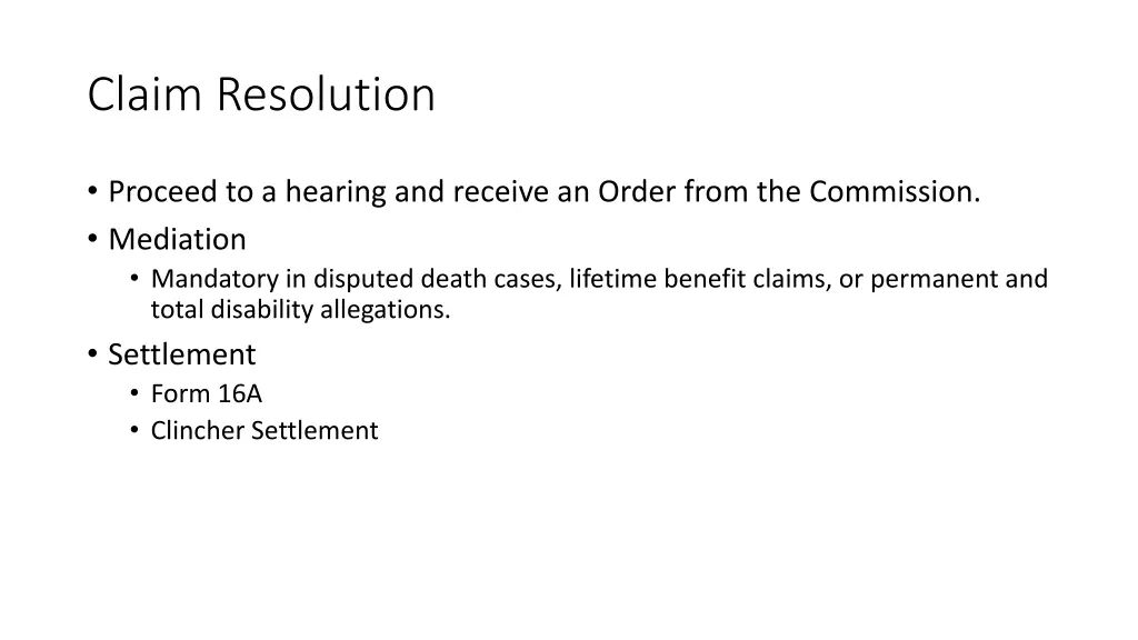 claim resolution
