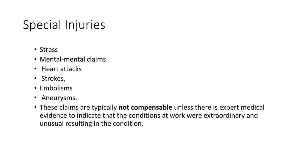 special injuries