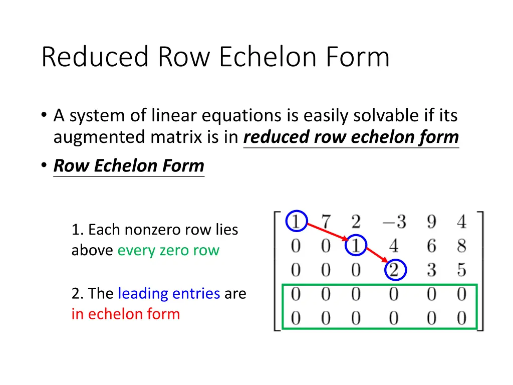reduced row echelon form