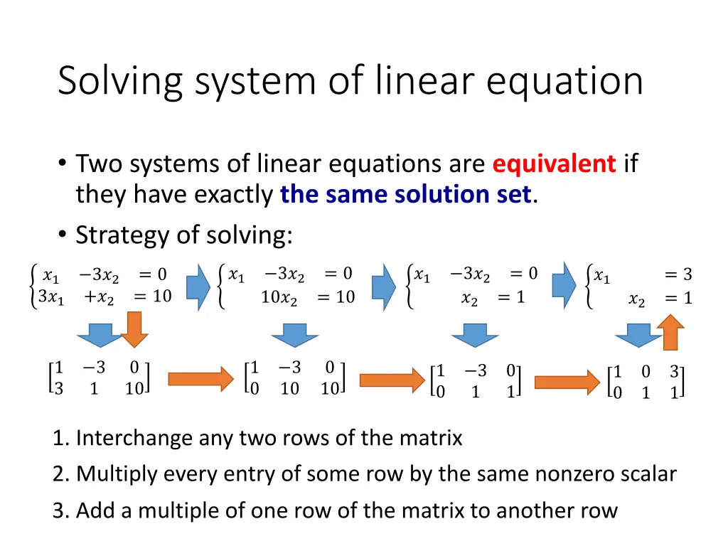 solving system of linear equation 1