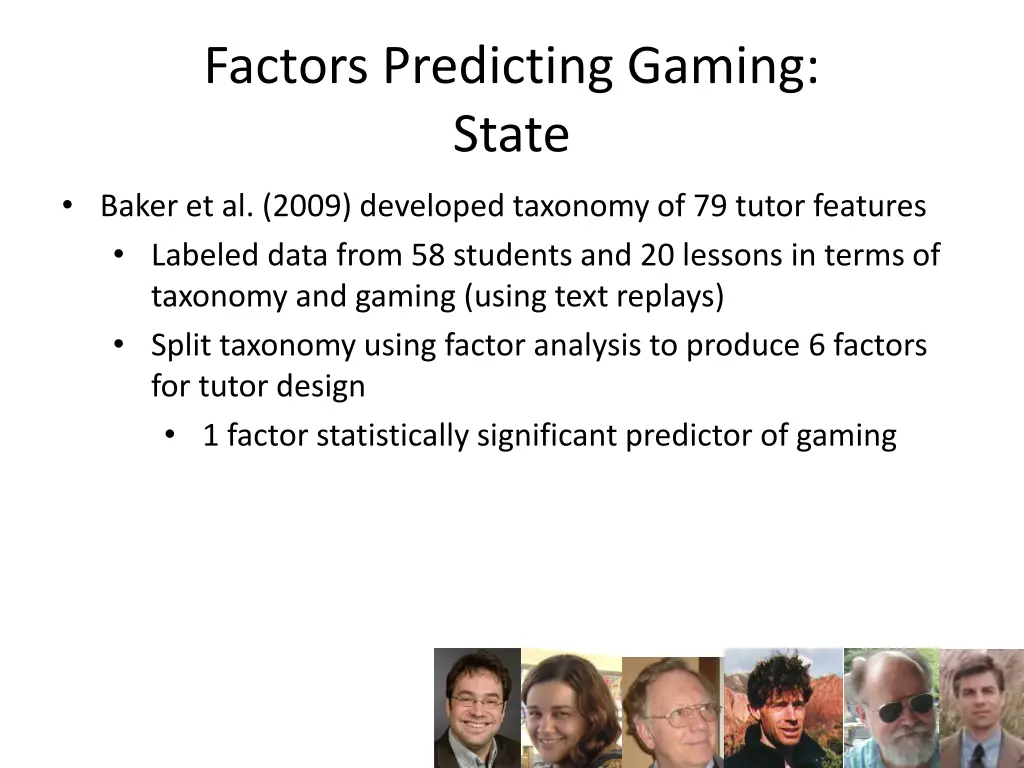 factors predicting gaming state