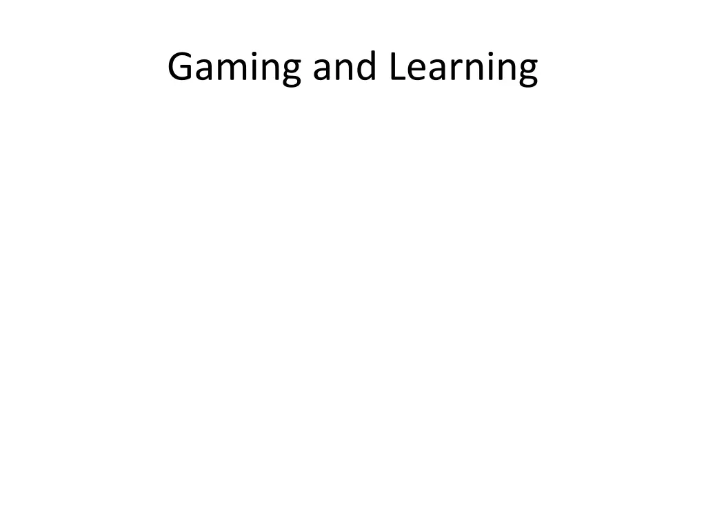 gaming and learning