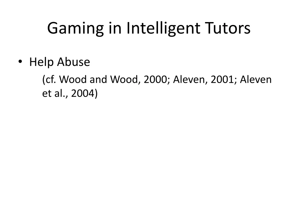 gaming in intelligent tutors