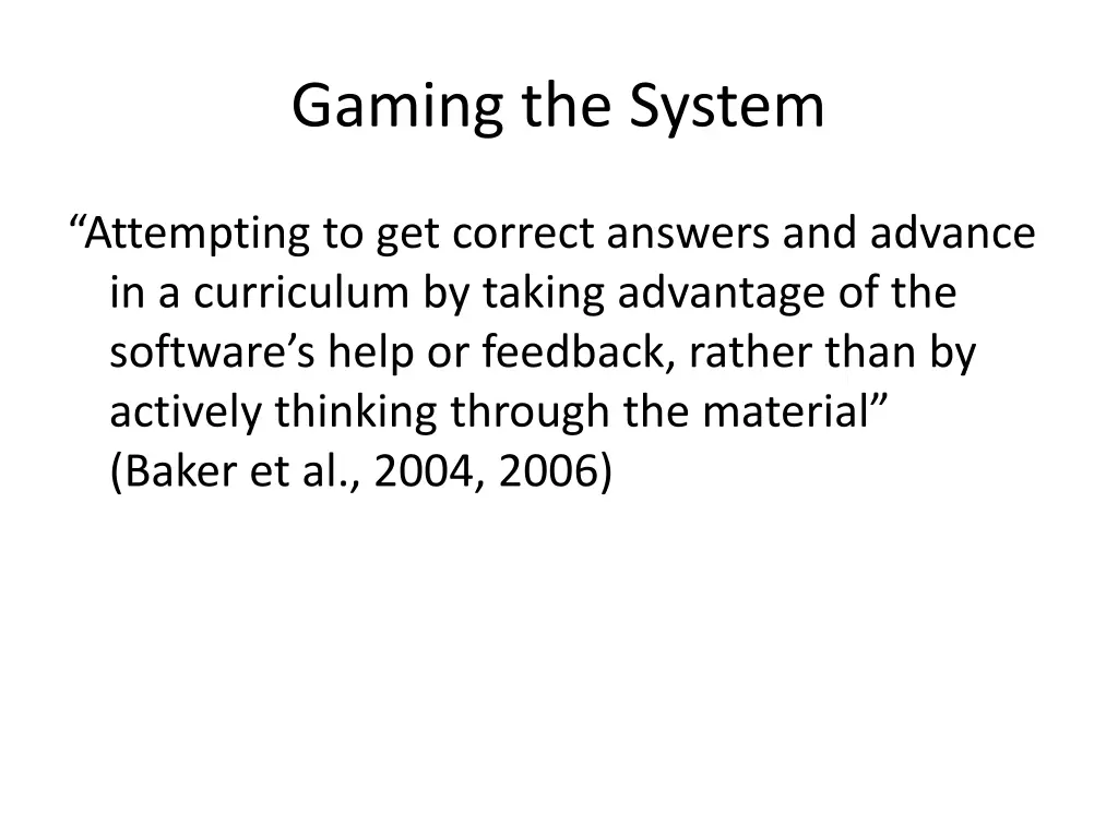 gaming the system 1