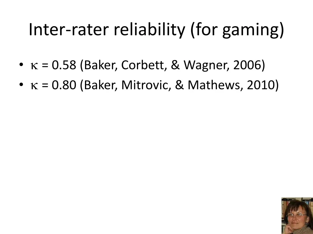 inter rater reliability for gaming
