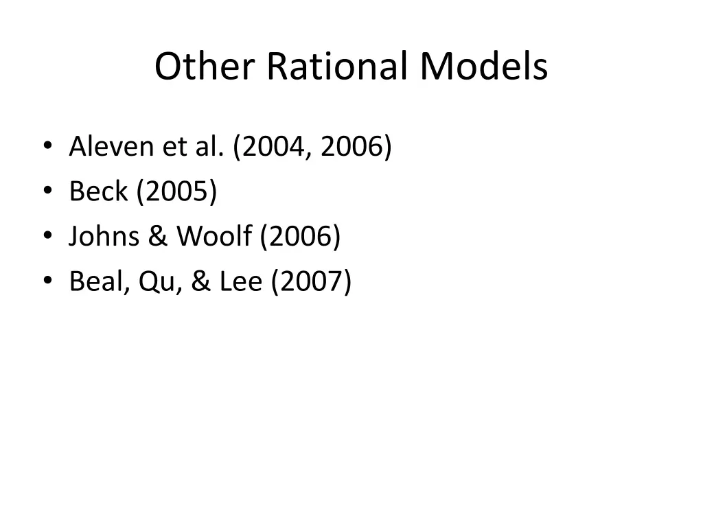 other rational models