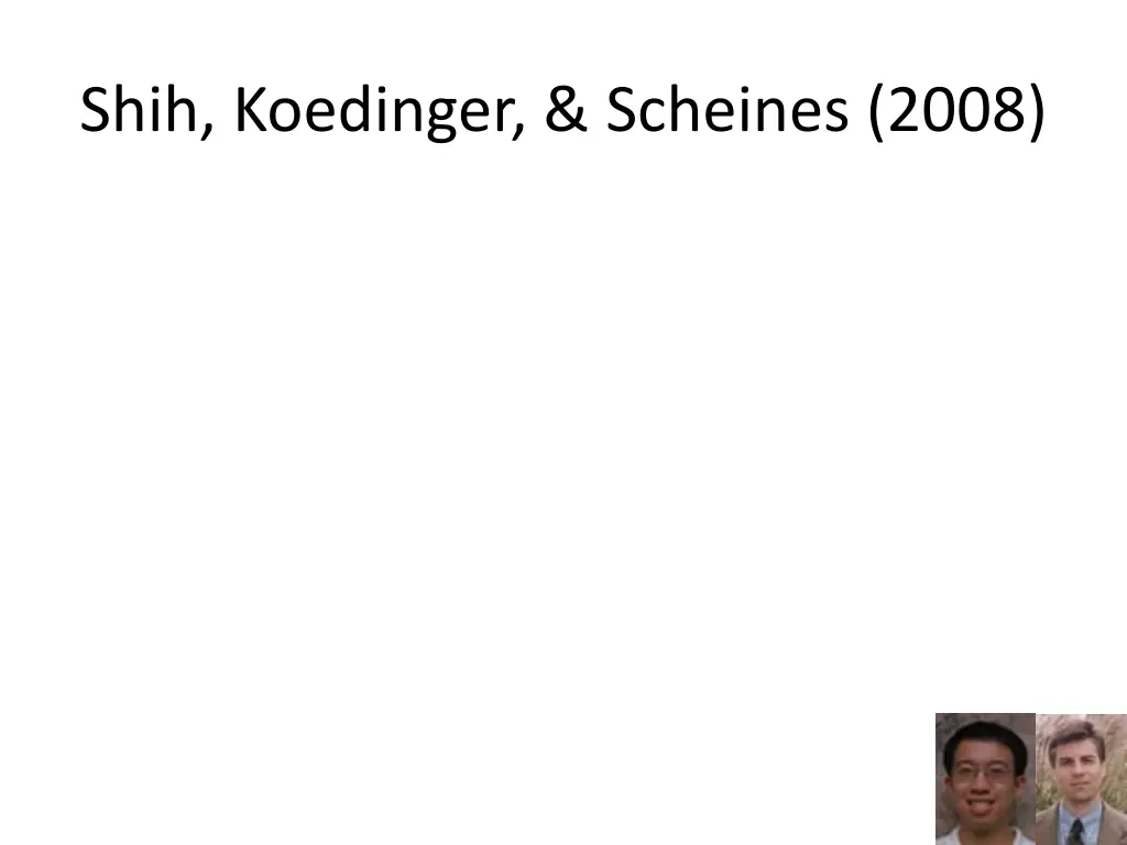 shih koedinger scheines 2008