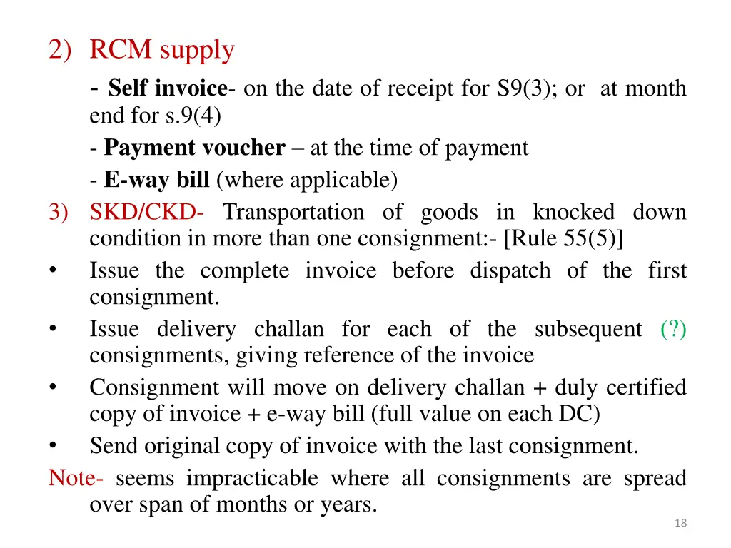 2 rcm supply self invoice on the date of receipt
