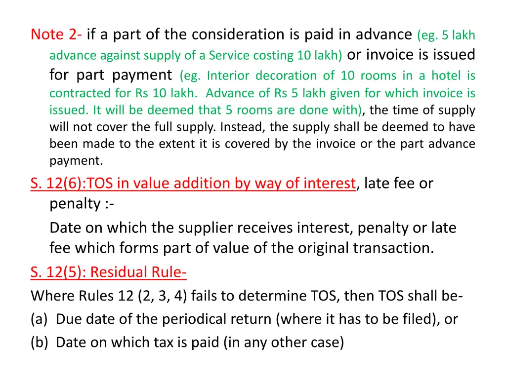 note 2 if a part of the consideration is paid