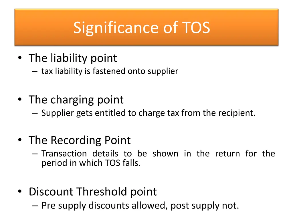 significance of tos