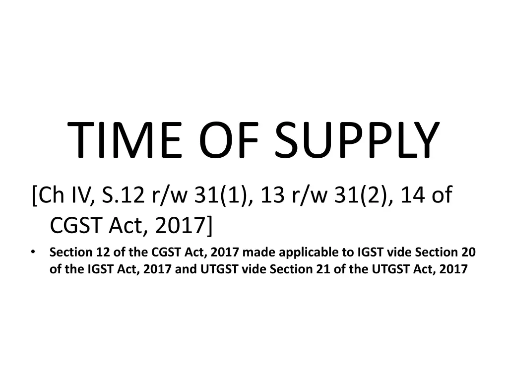 time of supply