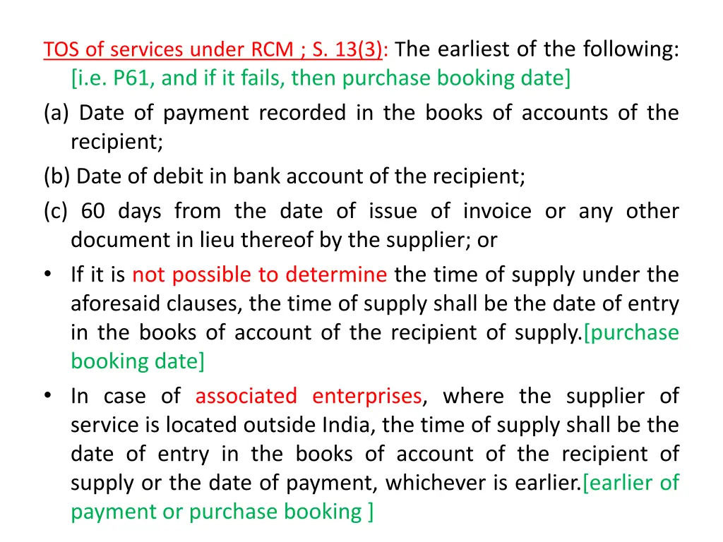 tos of services under rcm s 13 3 t he earliest