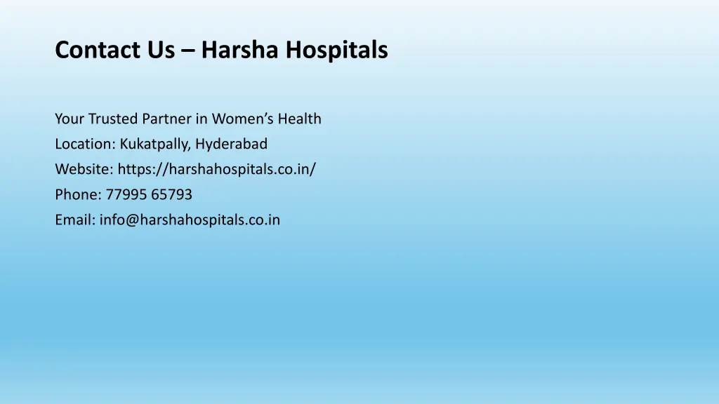 contact us harsha hospitals