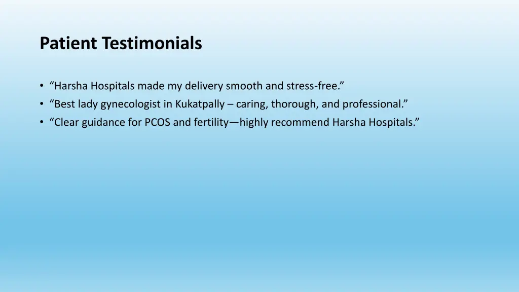 patient testimonials