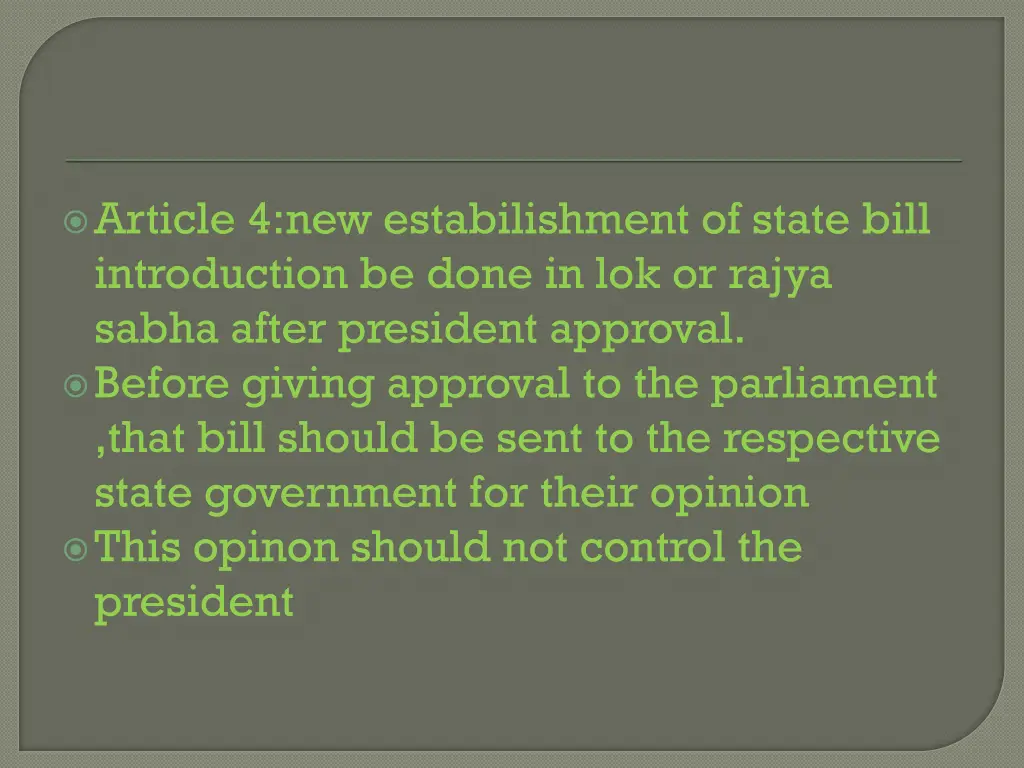 article 4 new estabilishment of state bill