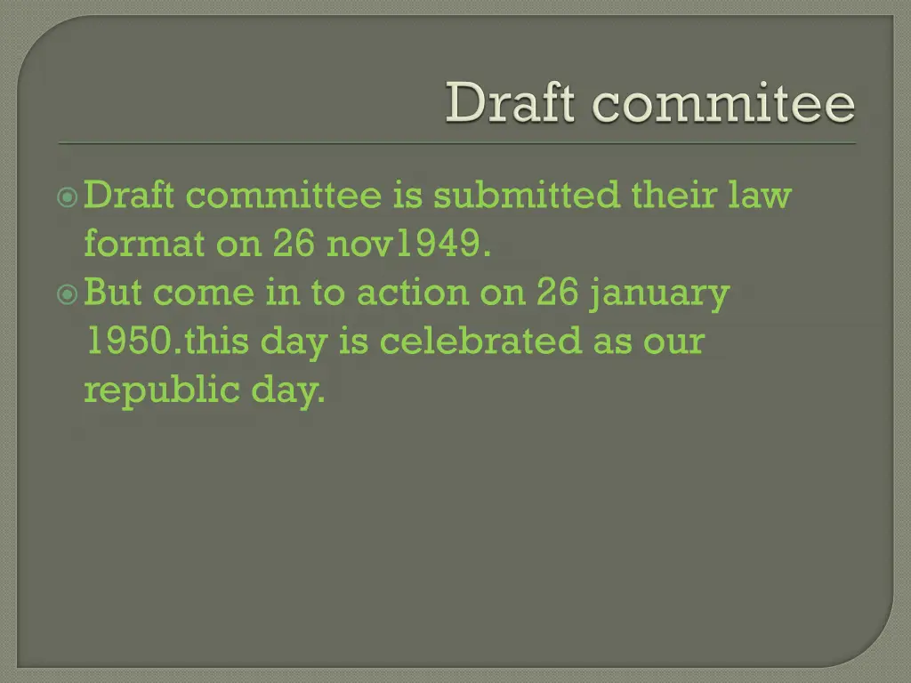 draft committee is submitted their law format