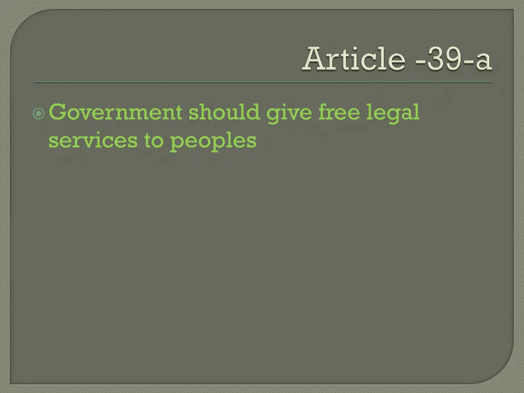 government should give free legal services
