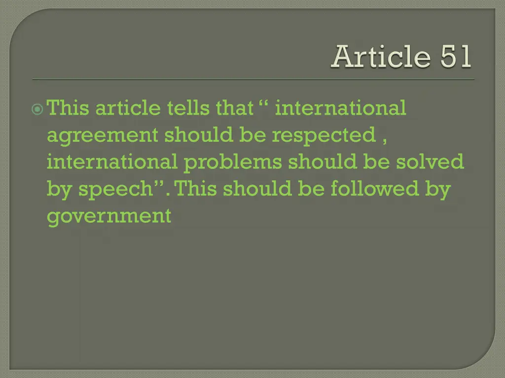 this article tells that international agreement