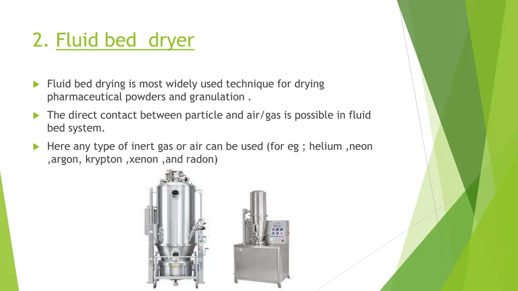 2 fluid bed dryer