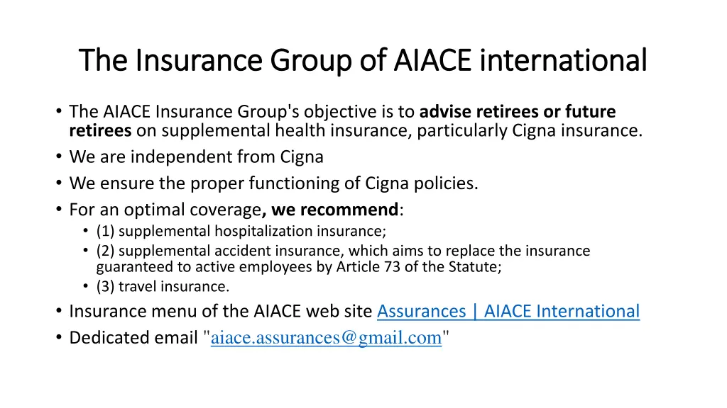the insurance group of aiace international