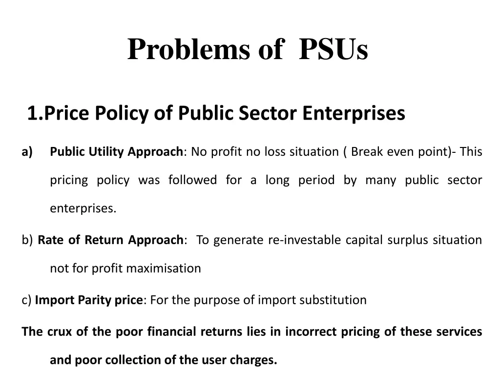 problems of psus 1