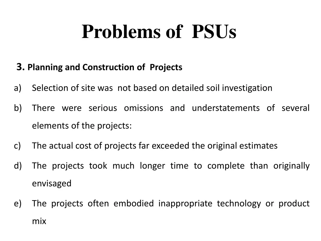 problems of psus 3