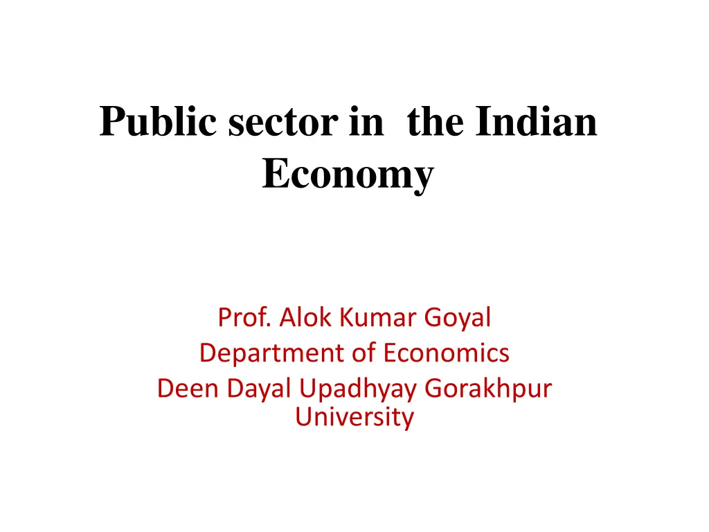 public sector in the indian economy
