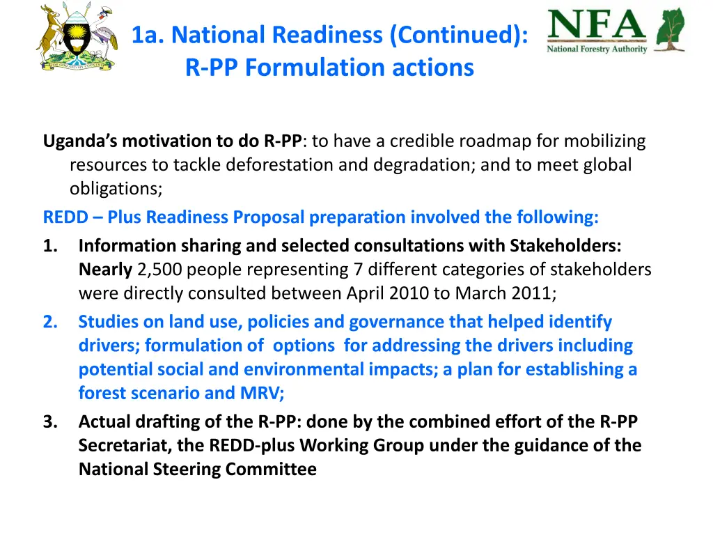 1a national readiness continued r pp formulation