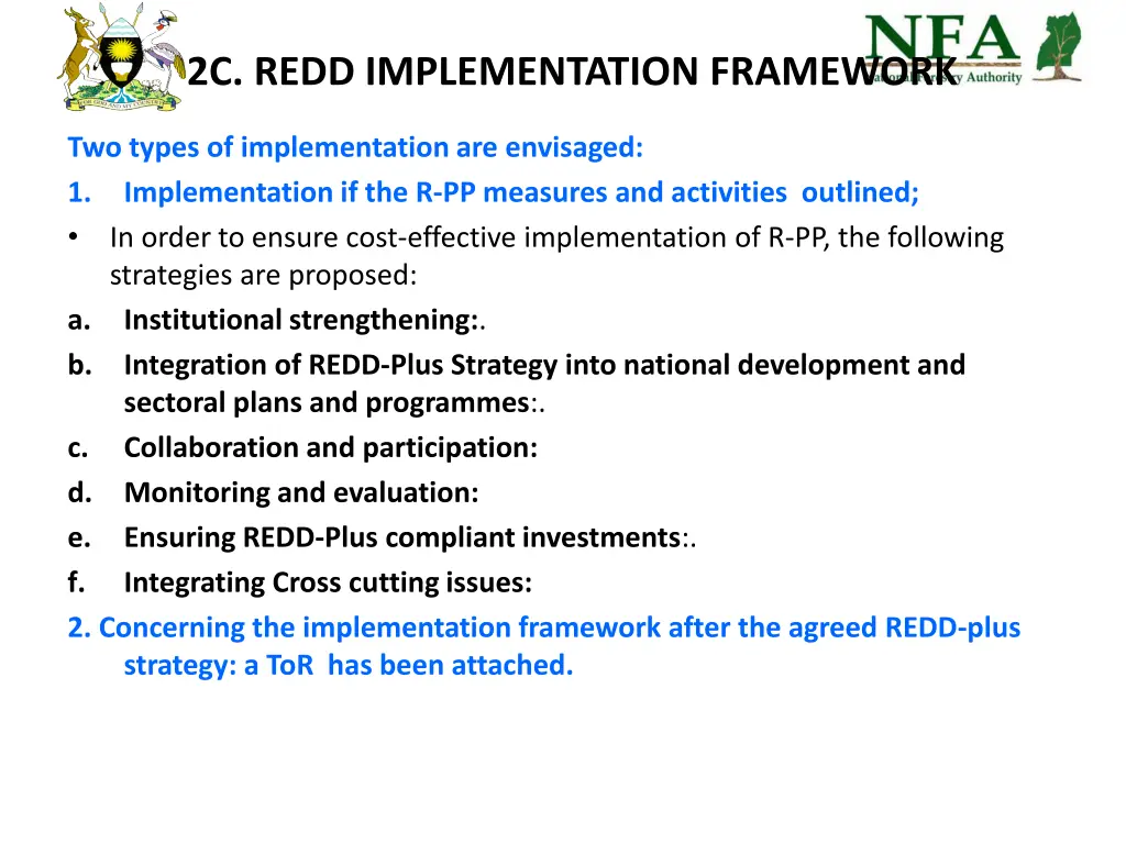 2c redd implementation framework