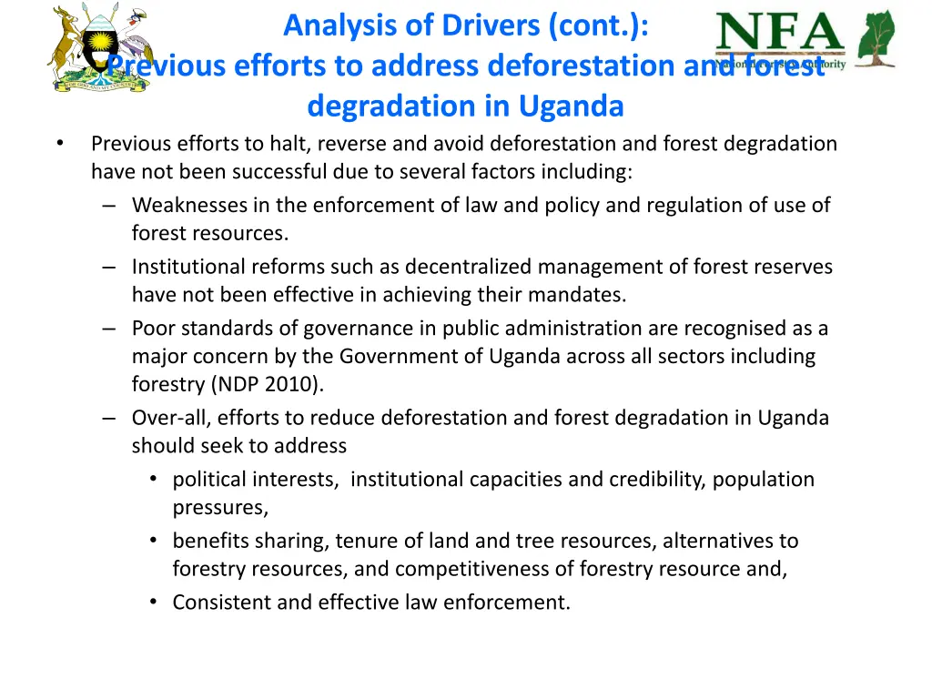 analysis of drivers cont previous efforts