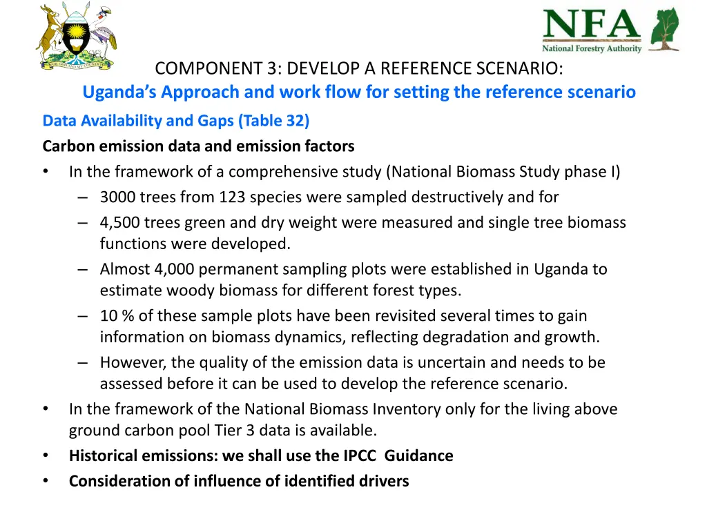 component 3 develop a reference scenario uganda 1