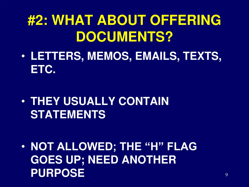 2 what about offering documents letters memos
