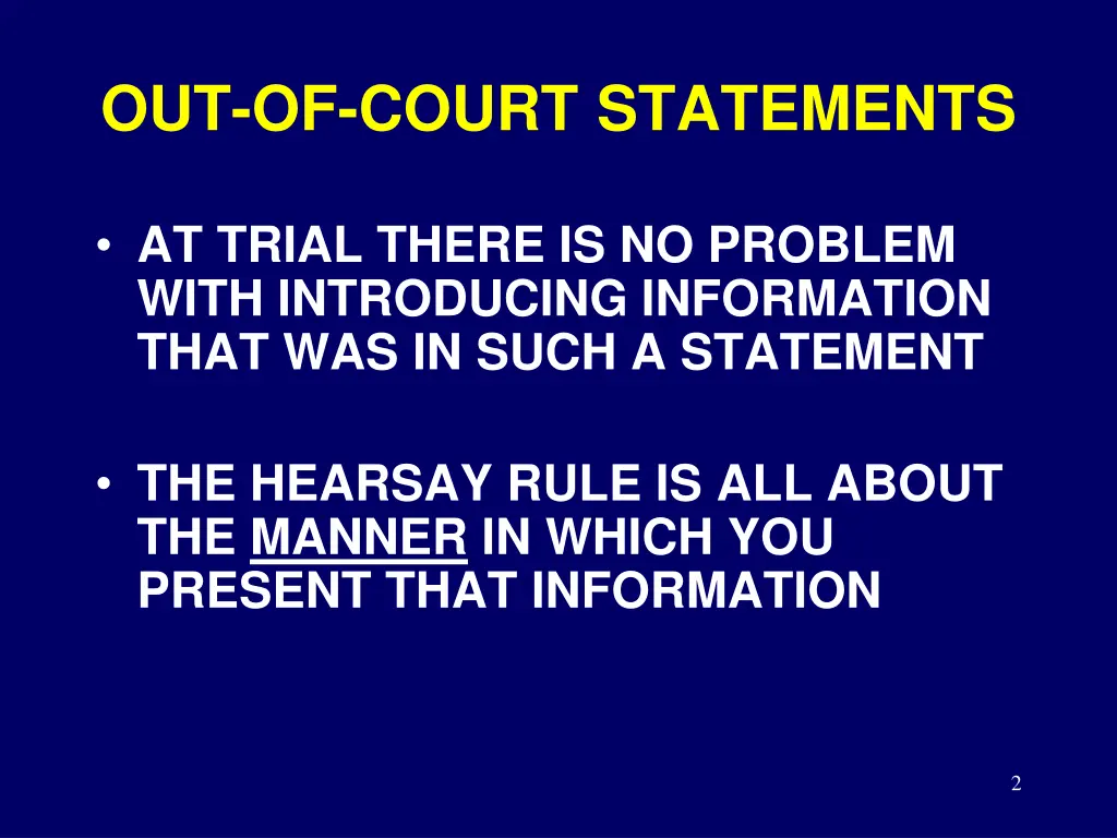 out of court statements