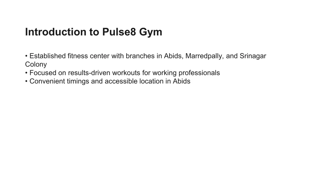 introduction to pulse8 gym