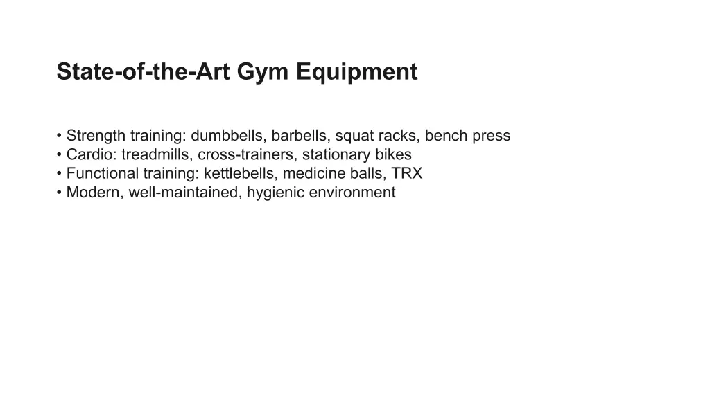 state of the art gym equipment