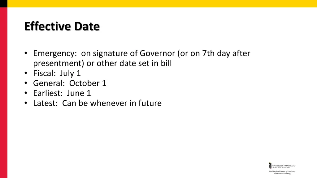 effective date