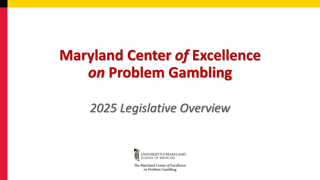 maryland center of excellence on problem gambling