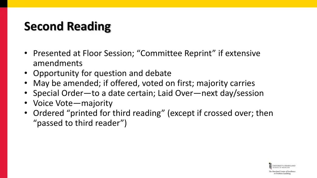 second reading