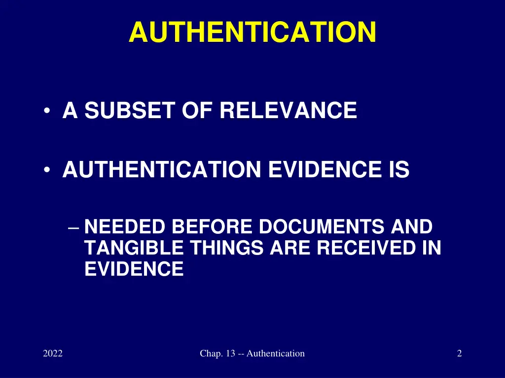 authentication