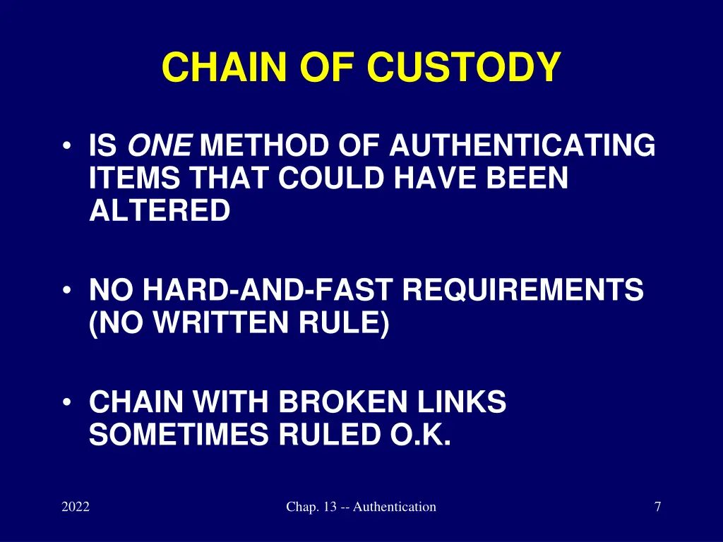 chain of custody