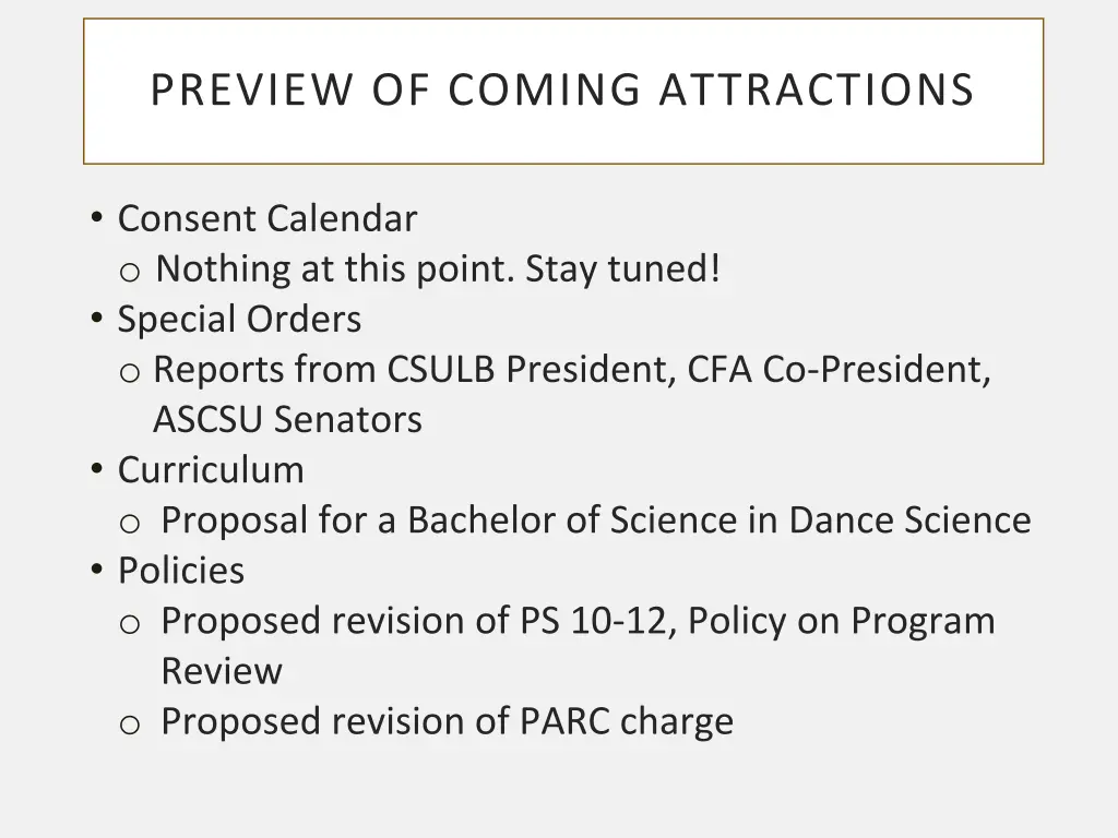preview of coming attractions