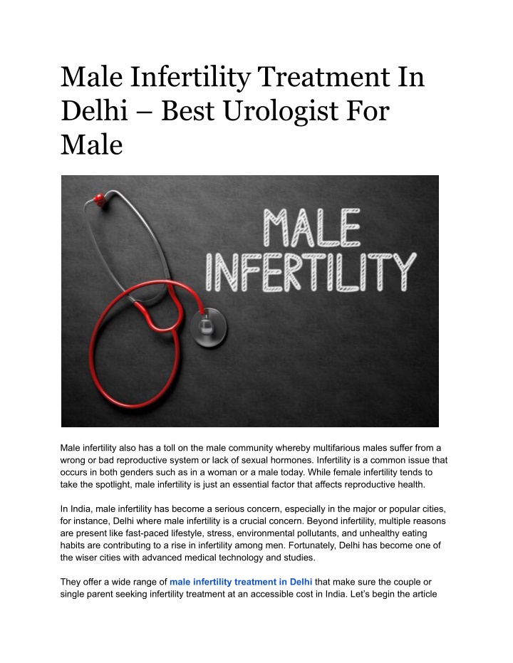 male infertility treatment in delhi best