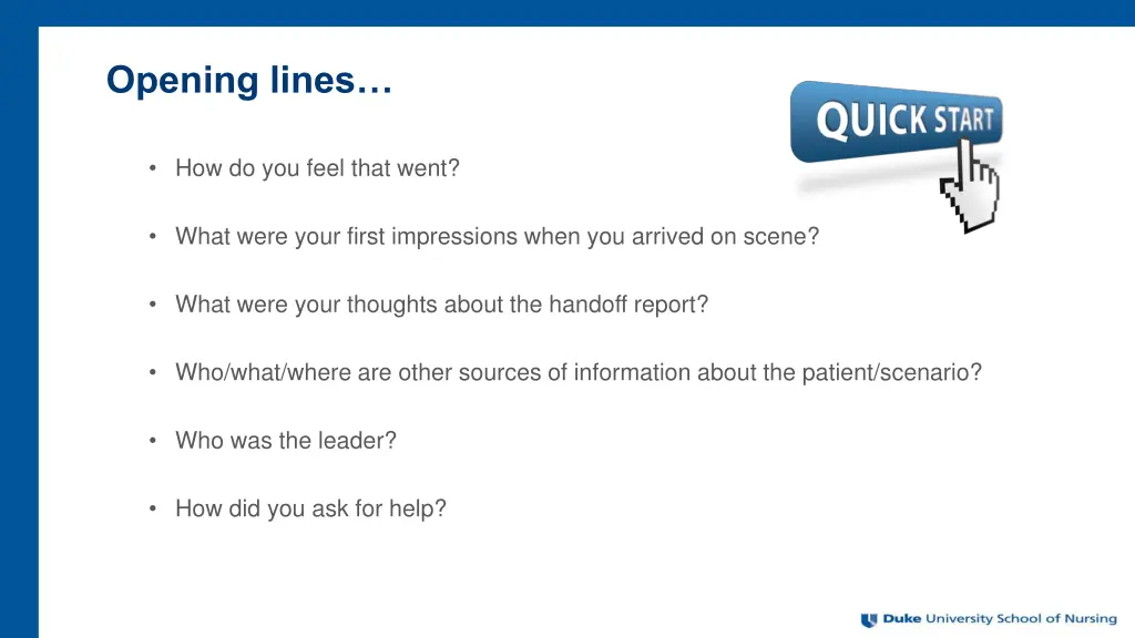 opening lines