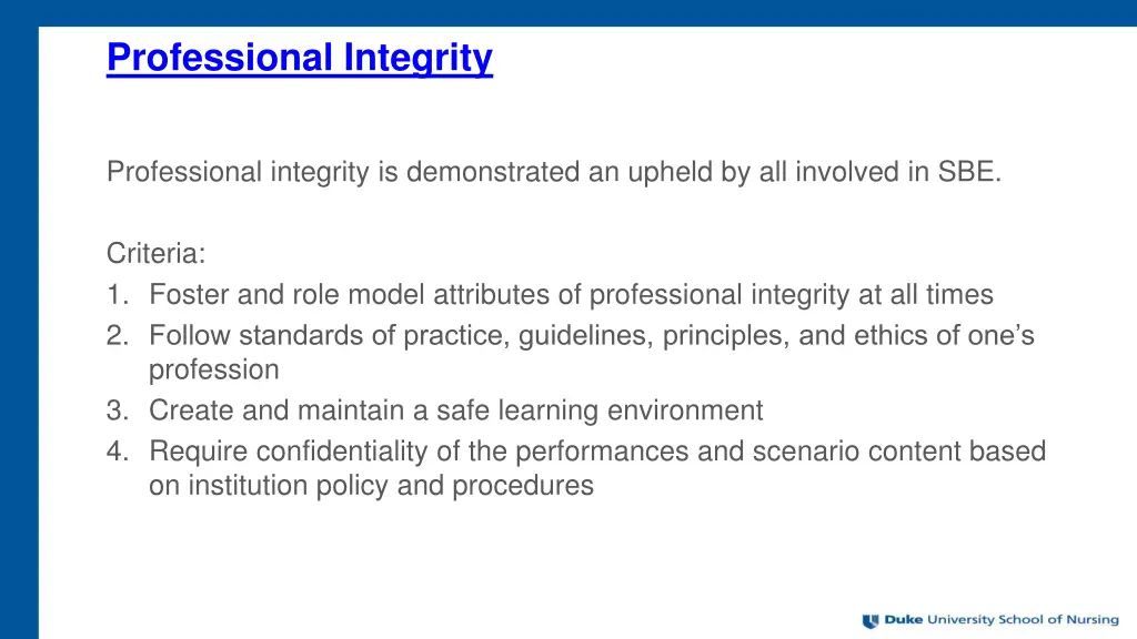 professional integrity