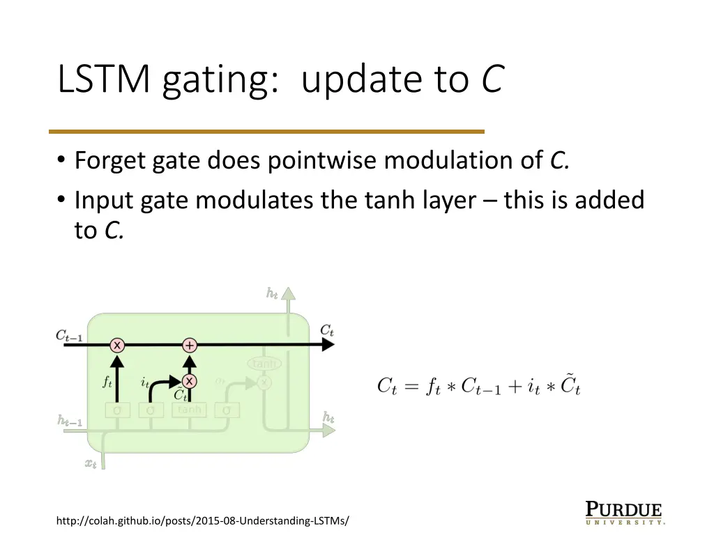 lstm gating update to c