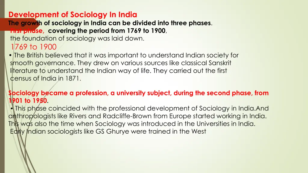 development of sociology in india the growth