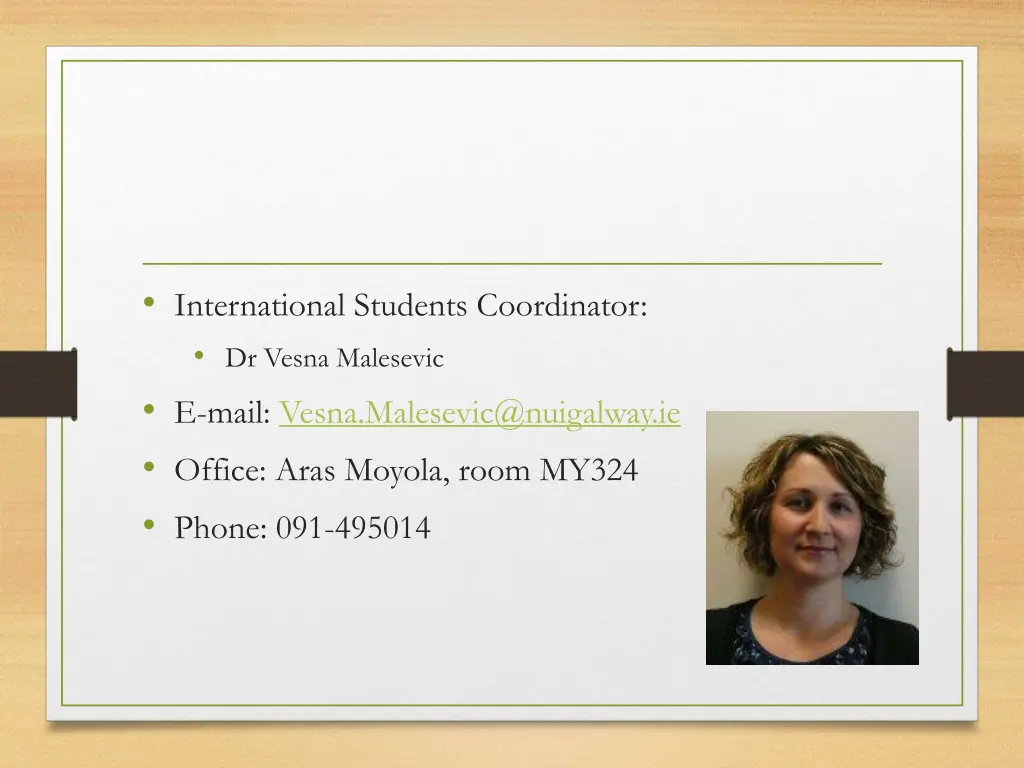 international students coordinator dr vesna