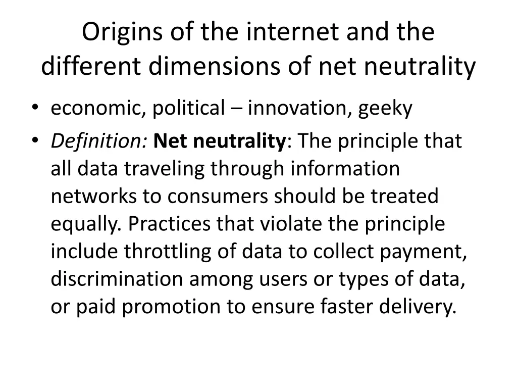 origins of the internet and the different