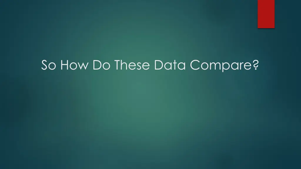 so how do these data compare