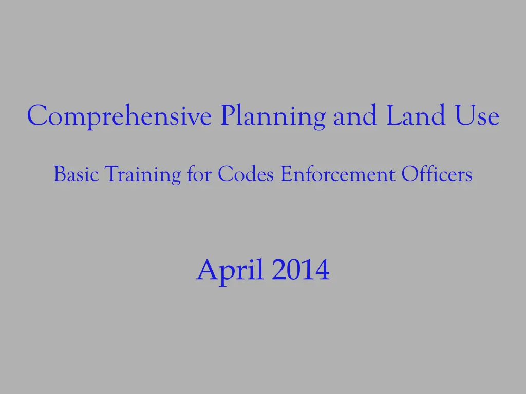 comprehensive planning and land use